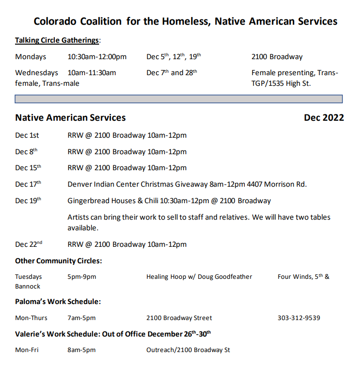 Dec 2022 Calendar (CCH Native Americans) 